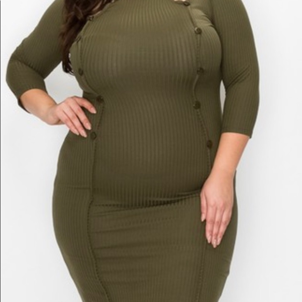 NWOT Junior Plus Olive Body-Con Dress